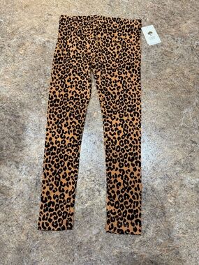 New Tucker + Tate Leopard Print Leggings Tan Black Size 7